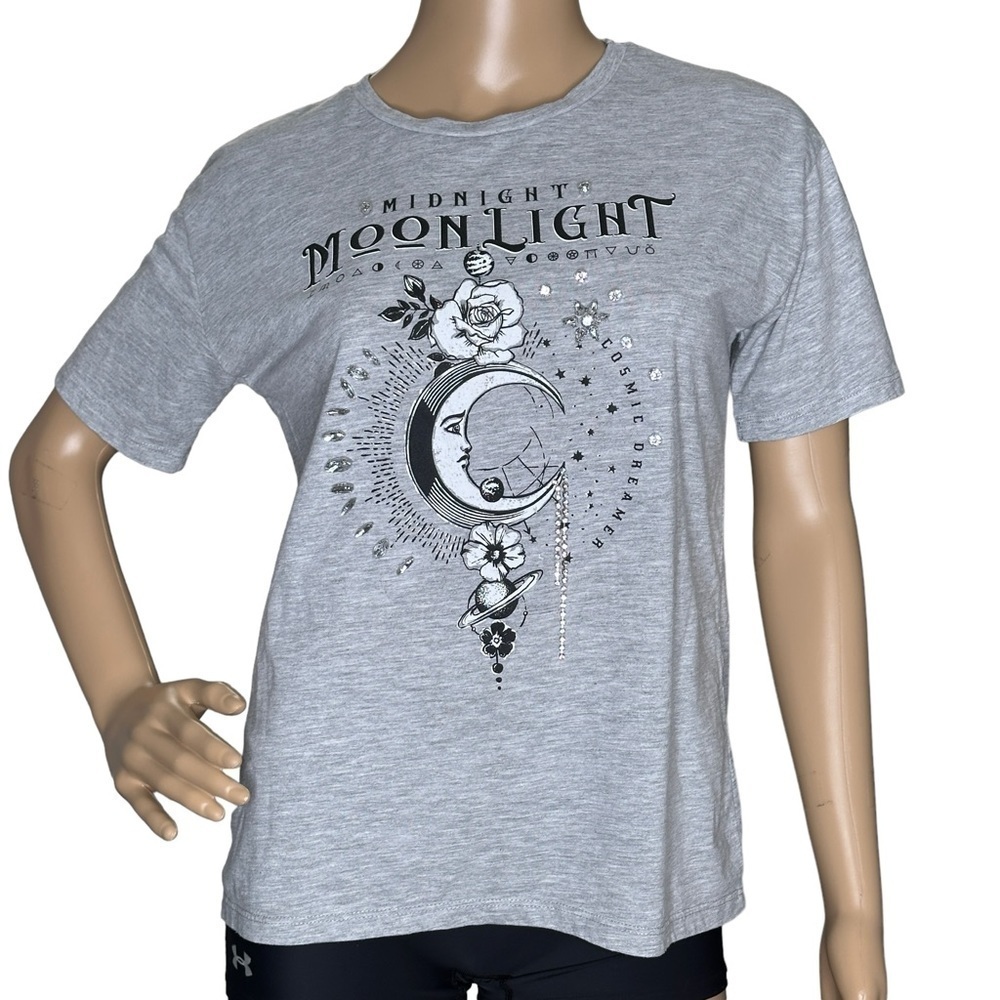 Stradivarius gray Midnight Moonlight top Medium